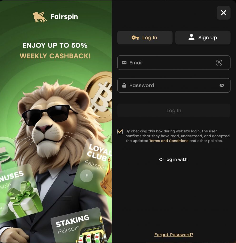fairspin login